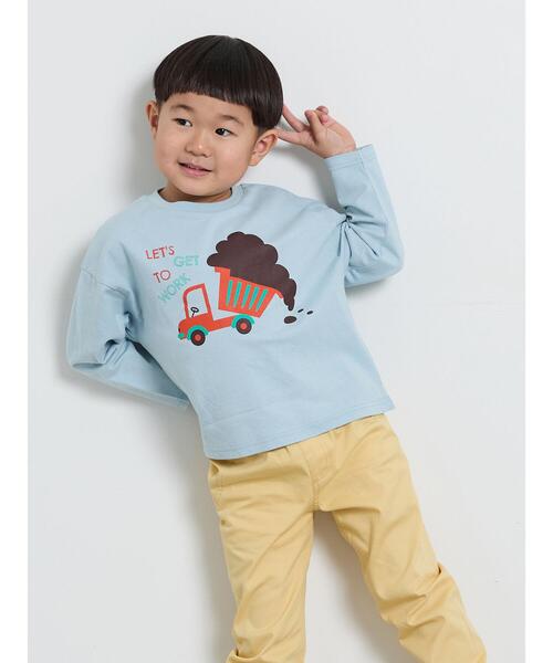Samansa Mos2 Lagom(サマンサモスモスラーゴム)の「はたらく車プリントロンT(Tシャツ/カットソー・キッズ・イエロー/ネイビー/サックスブルー・95/120/110/100/130)」の6枚目の写真