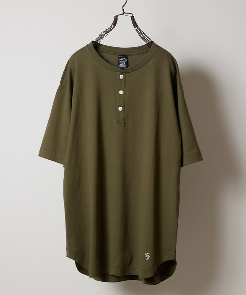 NUMBER (N)INE(ナンバーナイン)の「PREMIUM COTTON CURVED HEM HENRY NECK T-SHIRT / プレミアム コットン カーブド ヘム ワンポイント ロゴ刺繍 ヘンリーネック Tシャツ(Tシャツ/カットソー・メンズ・オリーブ/ブラック/グレー/ホワイト・3/2/4)」の20枚目の写真