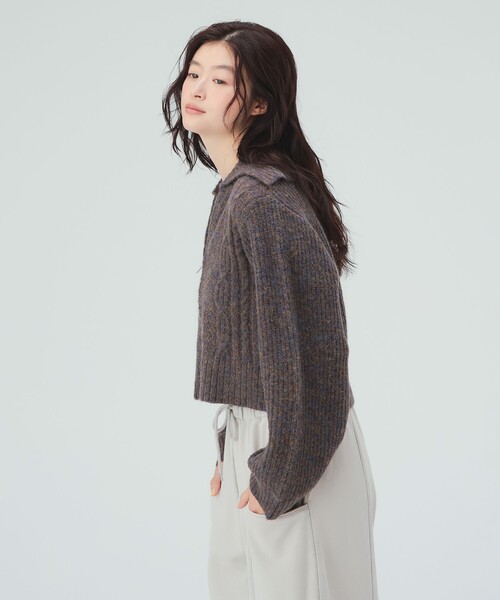 BEAMS HEART(ビームスハート)の「ビッグカラー ダブルジップ ニット(ニット/セーター・レディース・レッド/ホワイト系その他5/ブラウン・FREE)」の20枚目の写真