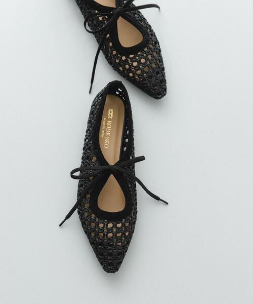 RODE SKO（ロデスコ）の「『MADE IN JAPAN』1センチパナマリボンパンプス（パンプス・レディース・キャメル/ブラック/オフホワイト・36/38/37）」の3枚目の写真