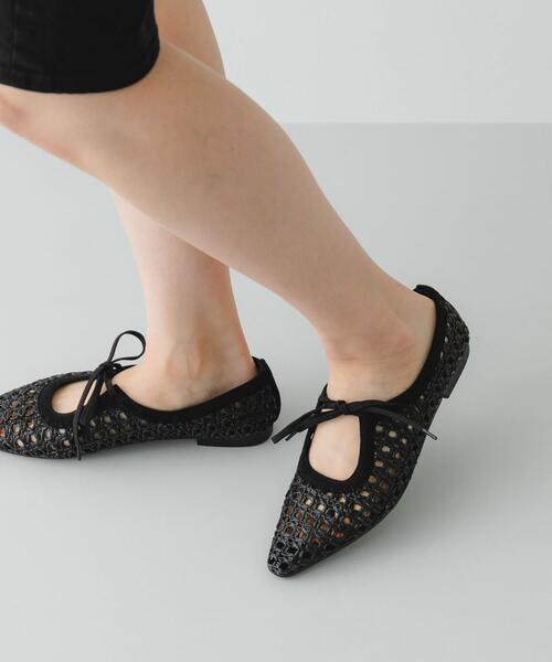 RODE SKO（ロデスコ）の「『MADE IN JAPAN』1センチパナマリボンパンプス（パンプス・レディース・キャメル/ブラック/オフホワイト・36/38/37）」の4枚目の写真