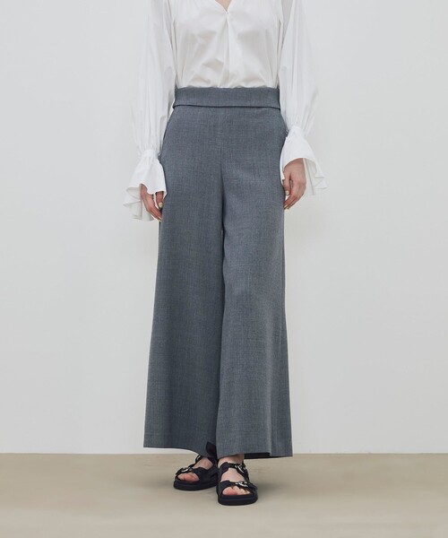 DES PRES（デ・プレ）の「ウールジョーゼット ワイドフレアパンツ（スラックス・レディース・ブラック/グレー・36/34）」の4枚目の写真
