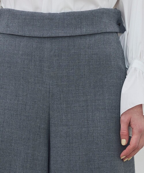 DES PRES（デ・プレ）の「ウールジョーゼット ワイドフレアパンツ（スラックス・レディース・ブラック/グレー・36/34）」の7枚目の写真