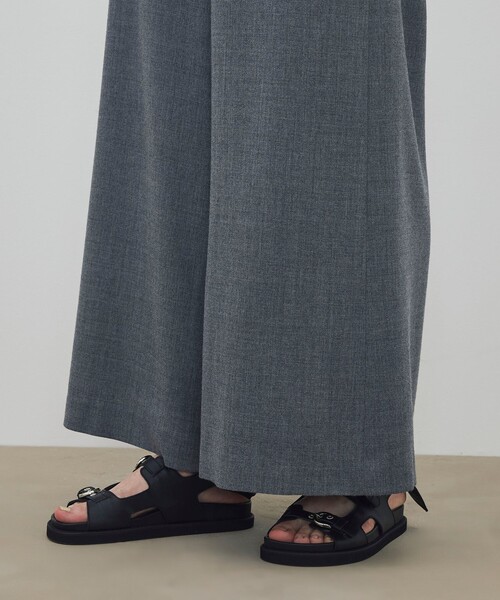 DES PRES（デ・プレ）の「ウールジョーゼット ワイドフレアパンツ（スラックス・レディース・ブラック/グレー・36/34）」の10枚目の写真