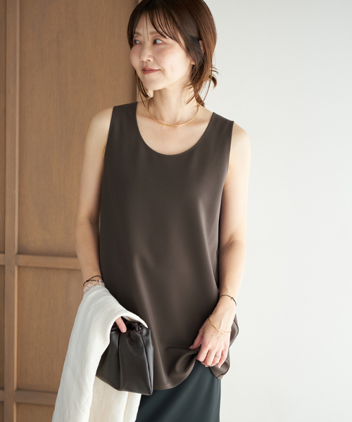 plage（プラージュ）の「Minimal Long タンクトップ（タンクトップ・レディース・チャコールグレー/ベージュ・FREE）」の21枚目の写真