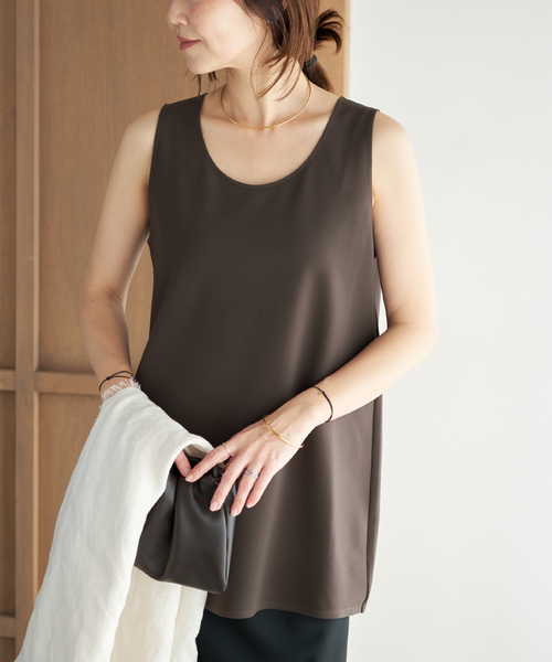 plage（プラージュ）の「Minimal Long タンクトップ（タンクトップ・レディース・チャコールグレー/ベージュ・FREE）」の20枚目の写真