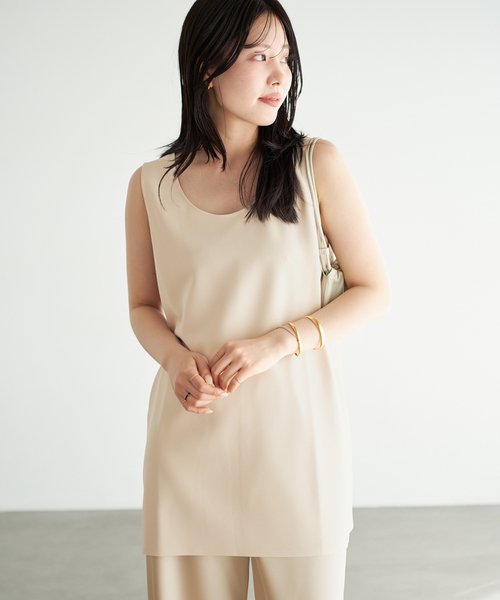 plage（プラージュ）の「Minimal Long タンクトップ（タンクトップ・レディース・チャコールグレー/ベージュ・FREE）」の14枚目の写真