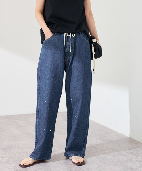 FRAMeWORK(フレームワーク)の「JOHNBULL/ジョンブル デニムワイドイージーパンツ(デニムパンツ・レディース・ダークブルー/スミクロ・MEDIUM/SMALL)」の2枚目の写真