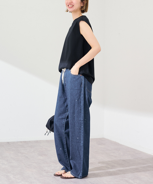 FRAMeWORK(フレームワーク)の「JOHNBULL/ジョンブル デニムワイドイージーパンツ(デニムパンツ・レディース・ダークブルー/スミクロ・MEDIUM/SMALL)」の13枚目の写真