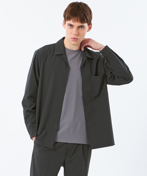 MACKINTOSH PHILOSOPHY(マッキントッシュ フィロソフィー)の「トロッター シャツカバーオール エクストラファイントロピカル(ブルゾン・メンズ・ブラック/チャコールグレー・40/38)」の2枚目の写真