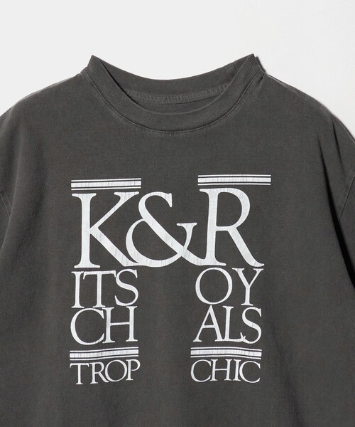 KURO(クロ)の「<KURO>ROUND SHAPE DYED TEE K&R/プリント Tシャツ(Tシャツ/カットソー・メンズ・ブラック・M/L)」の3枚目の写真