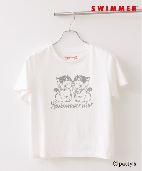 VIS(ビス)の「【SWIMMER×VIS】アソートプリントTシャツ(Tシャツ/カットソー・レディース・ホワイト/チャコールグレー/ホワイト系その他・FREE)」の2枚目の写真
