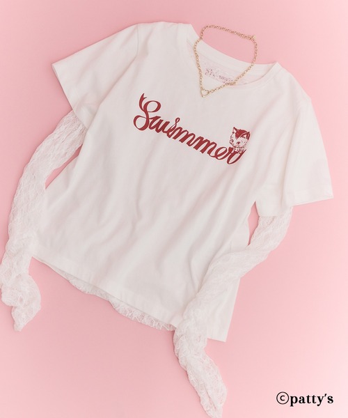 VIS(ビス)の「【SWIMMER×VIS】アソートプリントTシャツ(Tシャツ/カットソー・レディース・ホワイト/チャコールグレー/ホワイト系その他・FREE)」の4枚目の写真