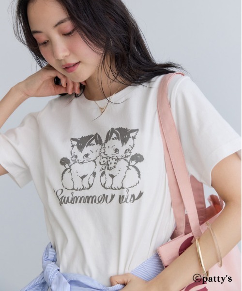 VIS(ビス)の「【SWIMMER×VIS】アソートプリントTシャツ(Tシャツ/カットソー・レディース・ホワイト/チャコールグレー/ホワイト系その他・FREE)」の10枚目の写真