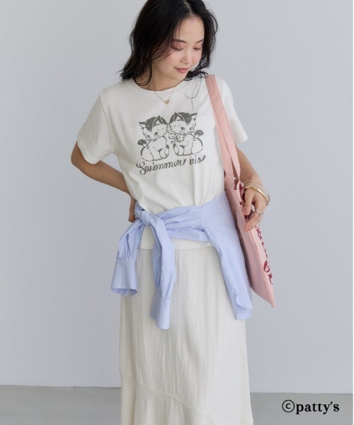 VIS(ビス)の「【SWIMMER×VIS】アソートプリントTシャツ(Tシャツ/カットソー・レディース・ホワイト/チャコールグレー/ホワイト系その他・FREE)」の9枚目の写真