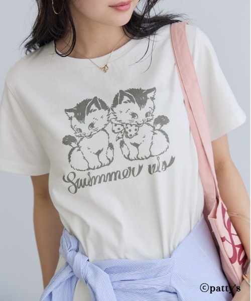 VIS(ビス)の「【SWIMMER×VIS】アソートプリントTシャツ(Tシャツ/カットソー・レディース・ホワイト/チャコールグレー/ホワイト系その他・FREE)」の8枚目の写真
