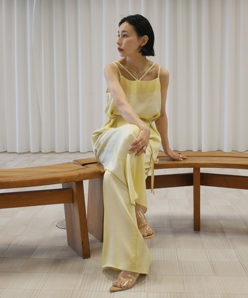 Ameri（アメリ）の「MEDI SPLIT TONE GRADATION SET UP（セットアップ・レディース・ブルー/ライム/ベージュ・SMALL/MEDIUM）」の9枚目の写真
