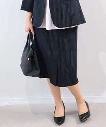 【L~6L 大きいサイズ】【イージーケア・吸水速乾・接触冷感】リネンライクオックスセットアップスカート
