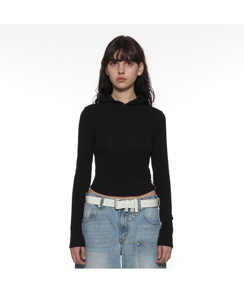 PARTIMENTO WOMEN(パルティメントウィメン)の「PWC フードパーカー ロングスリーブTシャツ_5カラー(パーカー・レディース・ライトブルー/ブラック/ブラウン/グレー/プラム・SMALL/MEDIUM/LARGE)」の2枚目の写真