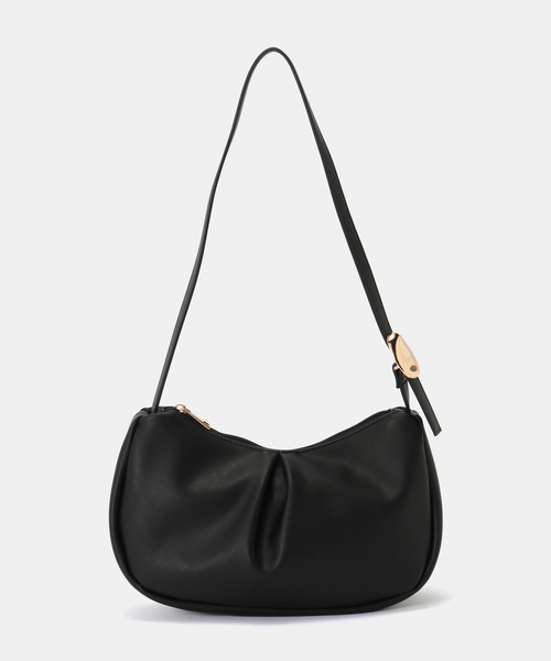 B.C STOCK（ベーセーストック）の「ギャザーデザインバッグ（ショルダーバッグ・レディース・ブラック/イエロー/ブラウン・FREE）」の4枚目の写真