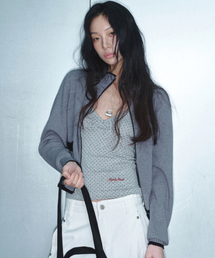 DOT SLEEVELESS TOP_GRAY