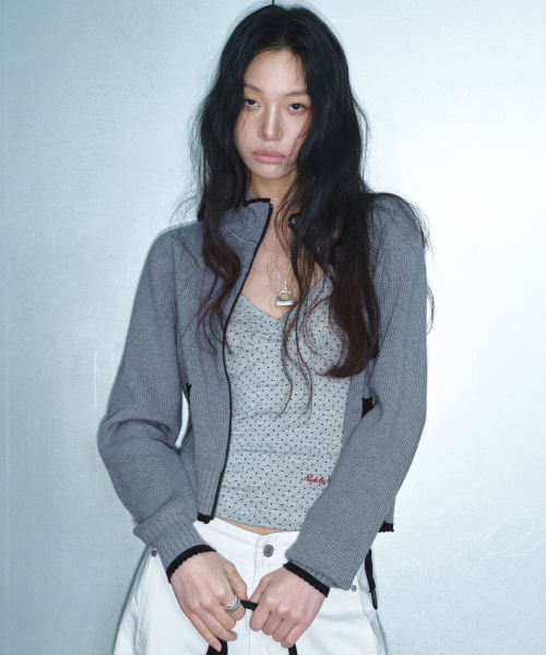 NICK&NICOLE(ニックアンドニコール)の「DOT SLEEVELESS TOP_GRAY(Tシャツ/カットソー・レディース・その他・FREE/LARGE/MEDIUM)」の2枚目の写真