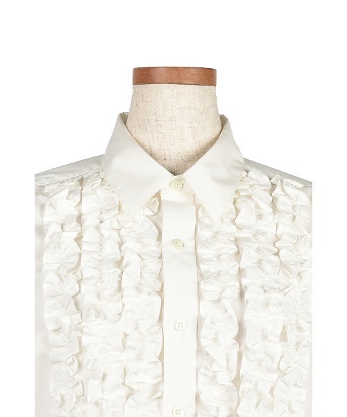 KEITA MARUYAMA（ケイタマルヤマ）の「Frill Shirt（シャツ/ブラウス・レディース・ホワイト/ネイビー・MEDIUM/SMALL）」の6枚目の写真