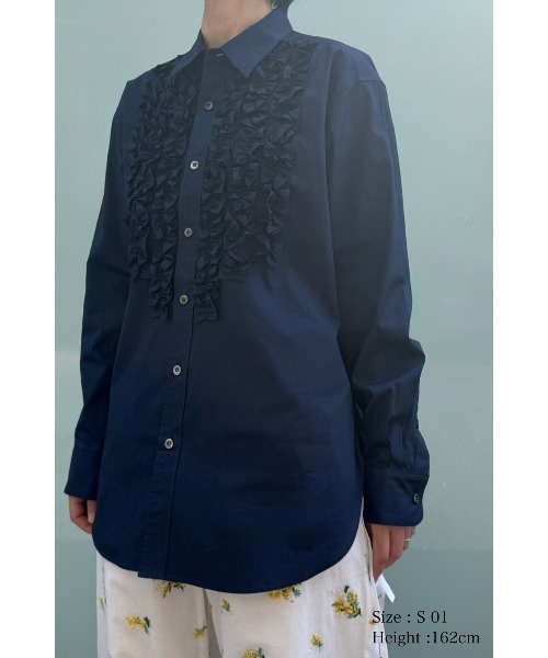 KEITA MARUYAMA（ケイタマルヤマ）の「Frill Shirt（シャツ/ブラウス・レディース・ホワイト/ネイビー・MEDIUM/SMALL）」の10枚目の写真