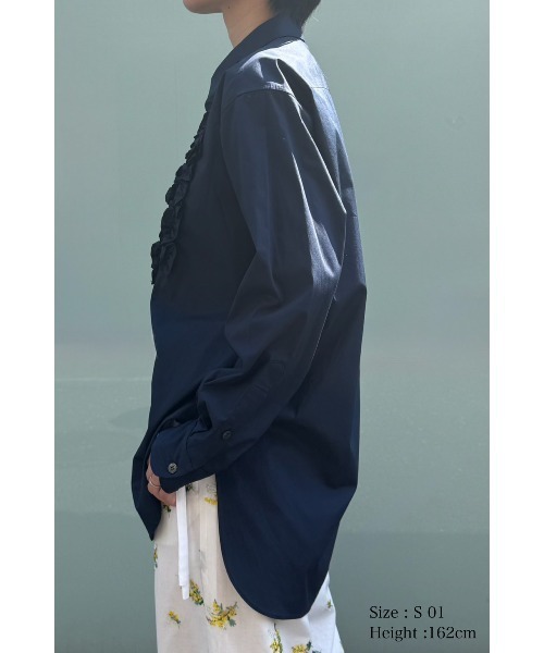 KEITA MARUYAMA（ケイタマルヤマ）の「Frill Shirt（シャツ/ブラウス・レディース・ホワイト/ネイビー・MEDIUM/SMALL）」の12枚目の写真