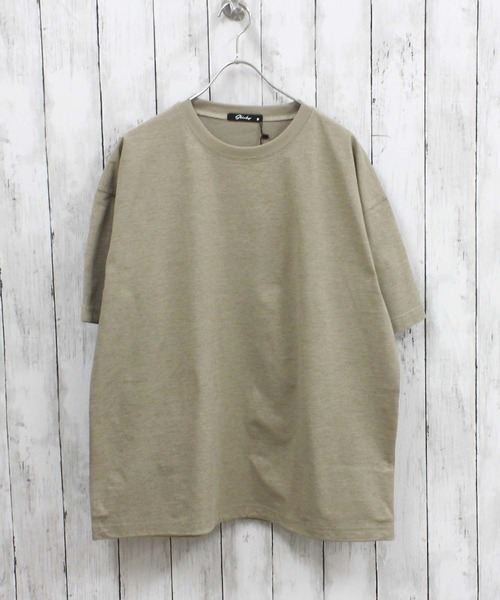 ZI-ON(ジーオン)の「マルチファンクション 無地 オーバーサイズ Tシャツ(Tシャツ/カットソー・メンズ・カーキ/ブラック/オフホワイト/チャコール/ベージュ・M/L/XL)」の4枚目の写真