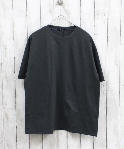 ZI-ON(ジーオン)の「マルチファンクション 無地 オーバーサイズ Tシャツ(Tシャツ/カットソー・メンズ・カーキ/ブラック/オフホワイト/チャコール/ベージュ・M/L/XL)」の3枚目の写真