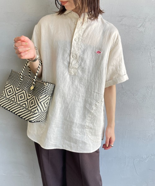 DANTON（ダントン）の「[DANTON/ダントン] ラウンドカラー プルオーバーリネンシャツ（シャツ/ブラウス・レディース・チャコールグレー/ライトベージュ/ホワイト・38/42/40）」の15枚目の写真