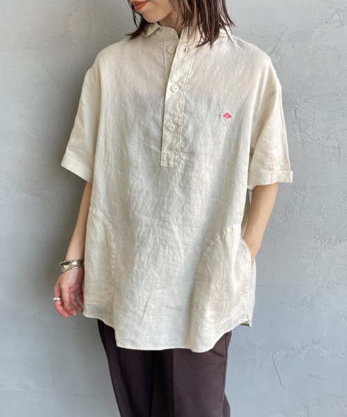 DANTON（ダントン）の「[DANTON/ダントン] ラウンドカラー プルオーバーリネンシャツ（シャツ/ブラウス・レディース・チャコールグレー/ライトベージュ/ホワイト・38/42/40）」の21枚目の写真