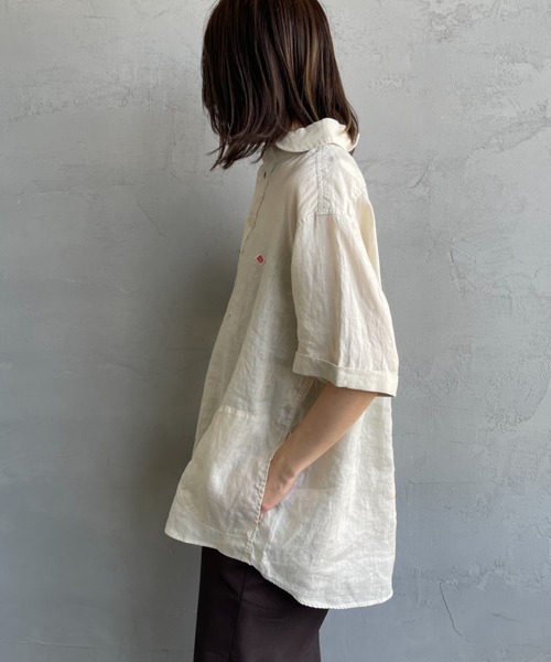 DANTON（ダントン）の「[DANTON/ダントン] ラウンドカラー プルオーバーリネンシャツ（シャツ/ブラウス・レディース・チャコールグレー/ライトベージュ/ホワイト・38/42/40）」の22枚目の写真