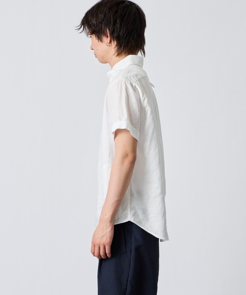 DANTON/ダントン] ラウンドカラー プルオーバーリネンシャツ（シャツ