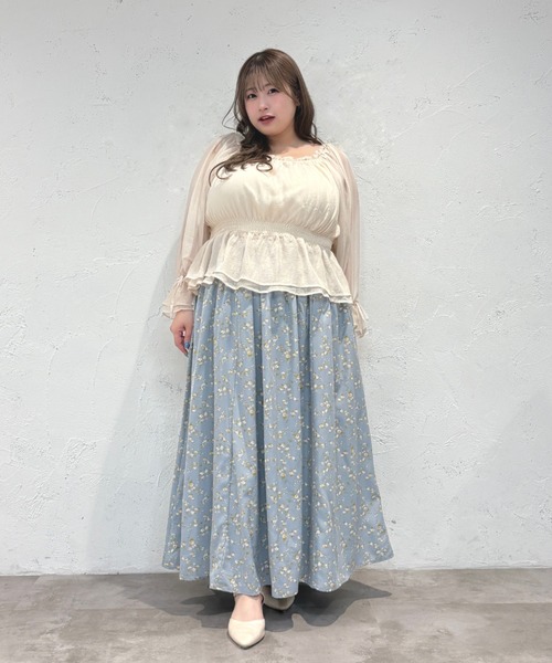 Louiosy(ルオシー)の「【Louiosy】アソートシフォンシャーリングブラウス(シャツ/ブラウス・レディース・オフホワイト/グレイッシュベージュ/ブルー系その他/ピンク/ブラック/アイボリー・4L/3L/X-LARGE)」の13枚目の写真