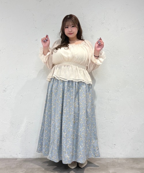 Louiosy(ルオシー)の「【Louiosy】アソートシフォンシャーリングブラウス(シャツ/ブラウス・レディース・オフホワイト/グレイッシュベージュ/ブルー系その他/ピンク/ブラック/アイボリー・4L/3L/X-LARGE)」の7枚目の写真