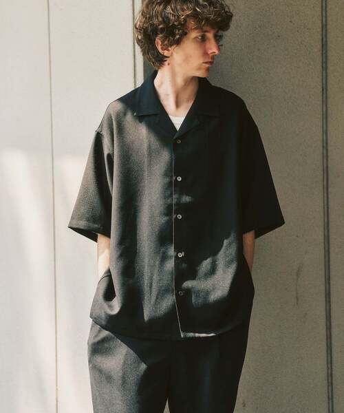 417 EDIFICE(フォーワンセブンエディフィス)の「【EVALET / エバレット】オープンカラーシャツ "セットアップ着用可能"(シャツ/ブラウス・メンズ・アイボリー/ブラック/ダークブルー/ベージュ/ベージュ系その他・LARGE/MEDIUM/SMALL)」の7枚目の写真