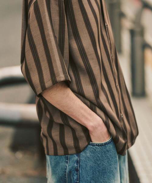 417 EDIFICE(フォーワンセブンエディフィス)の「【EVALET / エバレット】オープンカラーシャツ "セットアップ着用可能"(シャツ/ブラウス・メンズ・アイボリー/ブラック/ダークブルー/ベージュ/ベージュ系その他・LARGE/MEDIUM/SMALL)」の21枚目の写真