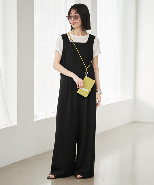 SLOBE IENA(スローブイエナ)の「《WEB限定サイズ有り/3サイズ展開》カットオールインワン(つなぎ/オールインワン・レディース・カーキ/ブラック・40/38/36)」の7枚目の写真