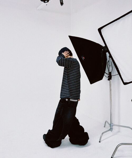 CORNERBLESS（コーナーブレス）の「WASHED STRIPE BLACK HENLEY NECK LONG SLEEVE（Tシャツ/カットソー・レディース・その他・MEDIUM/LARGE/X-LARGE）」の6枚目の写真