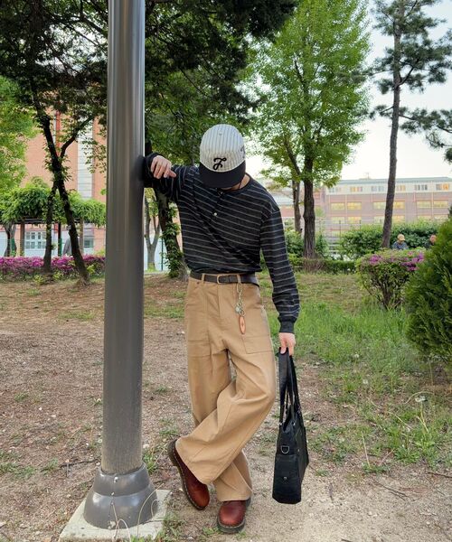 CORNERBLESS（コーナーブレス）の「WASHED STRIPE BLACK HENLEY NECK LONG SLEEVE（Tシャツ/カットソー・レディース・その他・MEDIUM/LARGE/X-LARGE）」の9枚目の写真