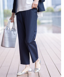 【美モーション】クールストレッチストレートパンツ【接触冷感・後ろウエストゴム・セットアップ対応・大きいサイズあり】