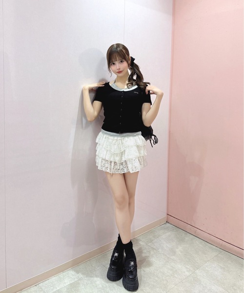one way(ワンウェイ)の「ホルターネックレイヤードトップス(Tシャツ/カットソー・レディース・ブラック×グレー/ホワイト×ネイビー/グレー×ピンク/ネイビー×ホワイト・FREE)」の9枚目の写真