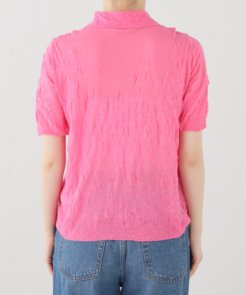 journal standard L'essage(ジャーナルスタンダードレサージュ)の「RECTO/レクト CREASE ポロ襟 ニット (PINK) RW26SKTP003PK(ニット/セーター・レディース・ピンク・MEDIUM)」の3枚目の写真