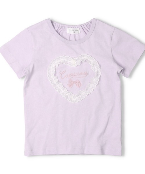 Will Mery(ウイルメリィ)の「【WEB限定】ハートレースTシャツ(Tシャツ/カットソー・キッズ・ラベンダー・80/90/100/110/120/130)」の1枚目の写真