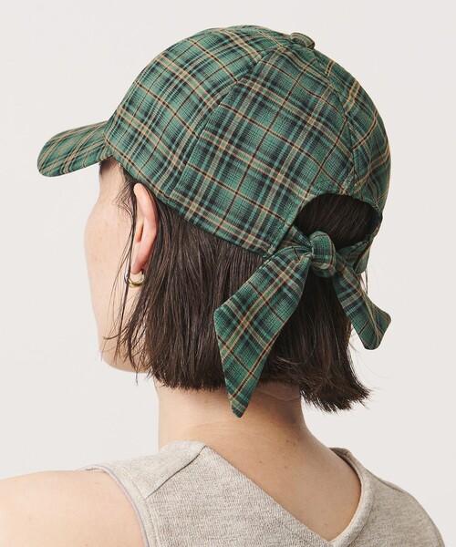 BEAUTY&YOUTH UNITED ARROWS(ビューティーアンドユースユナイテッドアローズ)の「バックリボン キャップ(キャップ・レディース・ケリーグリーン/ナチュラル・FREE)」の3枚目の写真