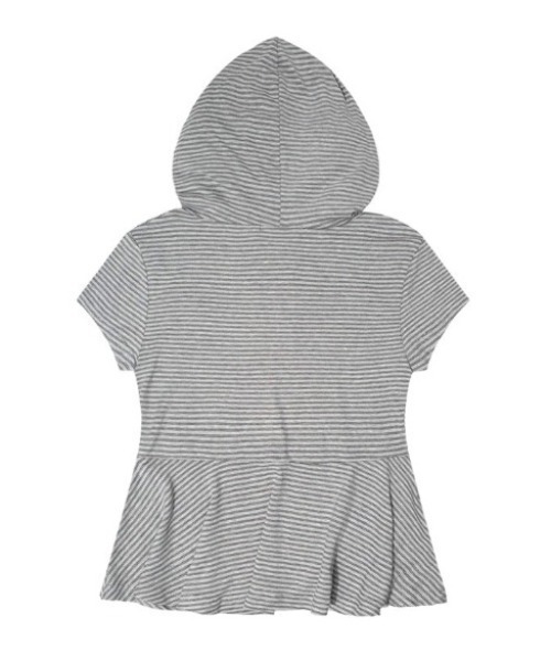 FANCY CLUB(ファンシークラブ)の「A'GEM/9 × .kom 『FANCY CLUB/ファンシークラブ』STRIPE HOOD FLARE TOP/ボーダーフードフレア半袖トップス(Tシャツ/カットソー・レディース・グレー/ブラック・FREE)」の19枚目の写真