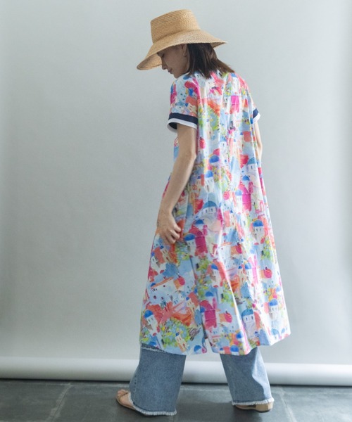 lodie(ロディ)の「絵画風Pt 半袖ワンピース(シャツワンピース・レディース・イエロー/ピンク・FREE)」の13枚目の写真
