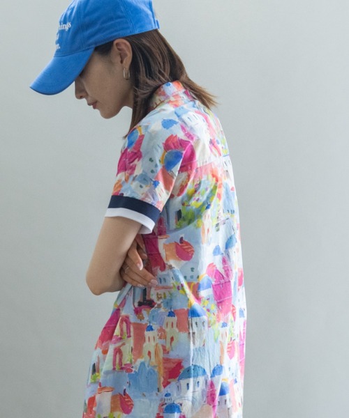 lodie(ロディ)の「絵画風Pt 半袖ワンピース(シャツワンピース・レディース・イエロー/ピンク・FREE)」の16枚目の写真